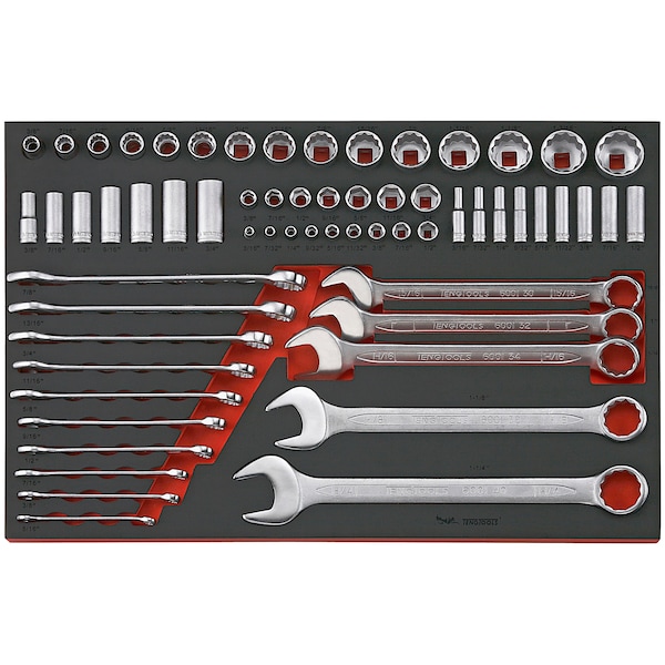 TTEAF62 - 62 Piece SAE/Imperial Wrench/Socket Set in EVA